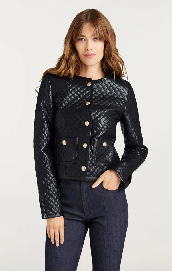 Women Jackets Cinq Sept Vegan Leather Brooke Jacket Black