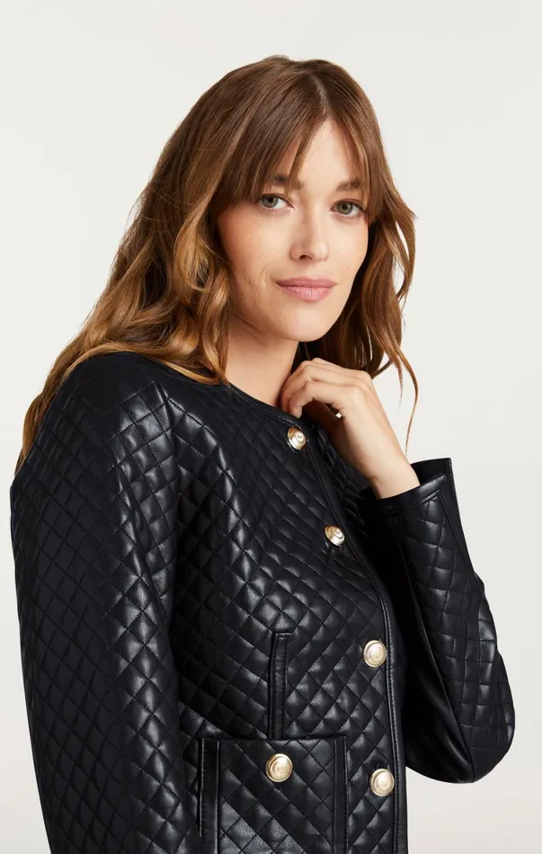 Women Jackets Cinq Sept Vegan Leather Brooke Jacket Black