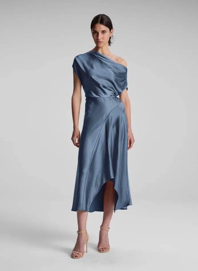 Women Jasmine Satin Midi Dress Kyanite ALC Dresses