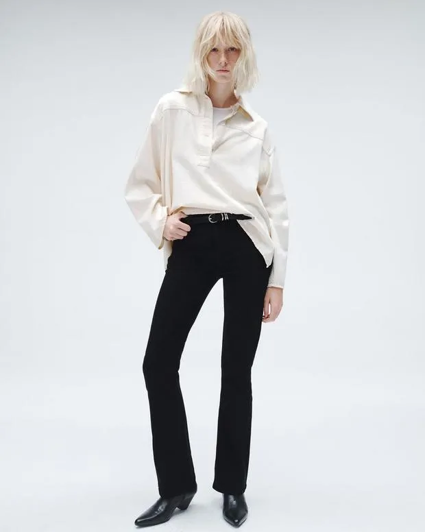 Women Jeans Rag and Bone Peyton Bootcut Jean High Stretch Denim Black