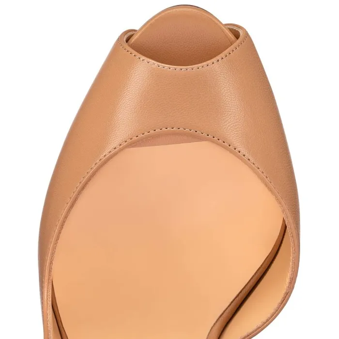 Women Jenlove Alta 120 Mm Open Toe Pumps 8211 Leather 8211 Blush Christian Louboutin Platforms