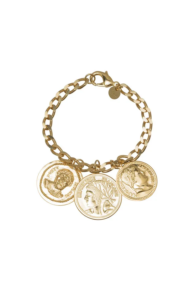 Women Jewelry LoveShackFancy Hypso Money Bracelet Brass
