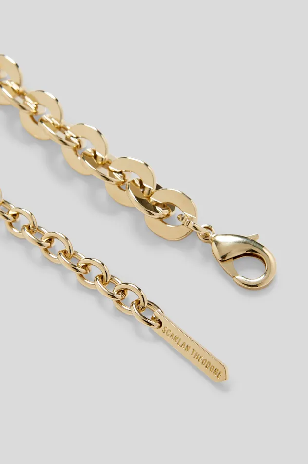 Women Jewelry Scanlan Theodore FLAT RING CHAIN CHOKER LIGHTGOLD