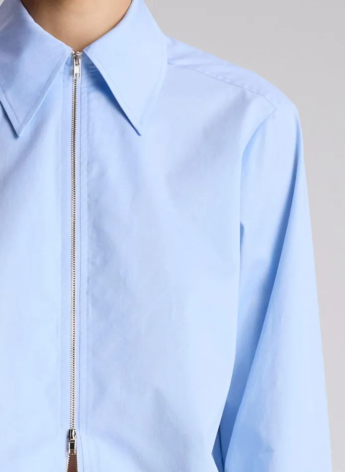Women Jill Cotton Zip Top Sky Blue ALC Tops