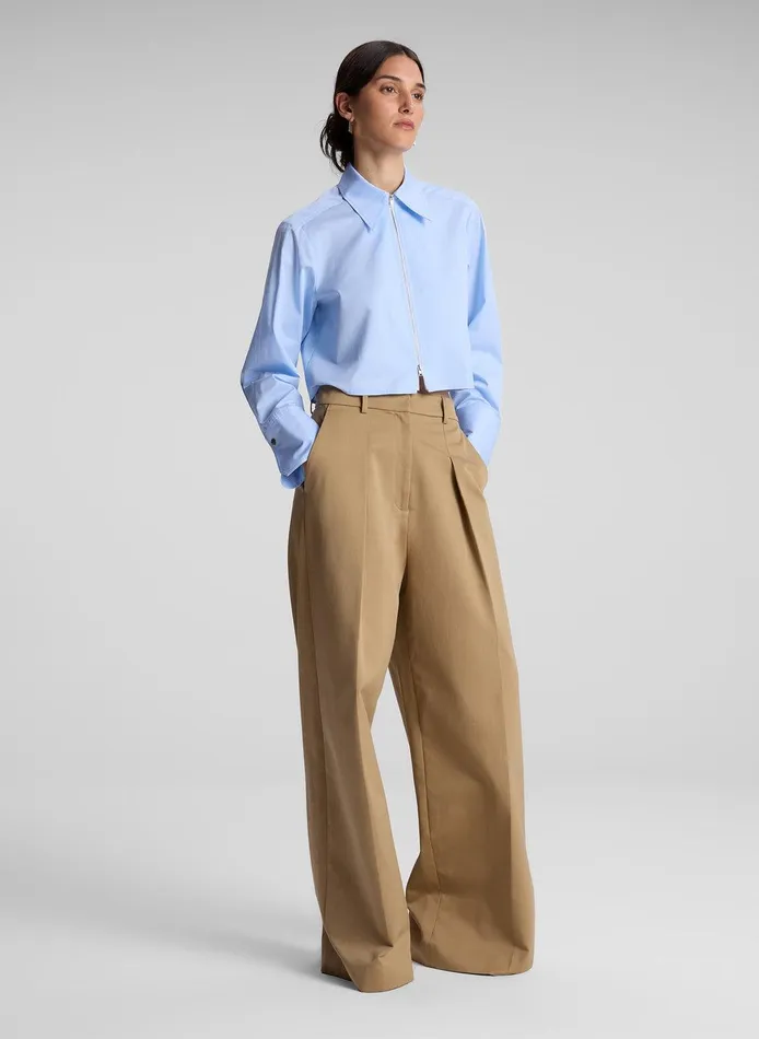Women Jill Cotton Zip Top Sky Blue ALC Tops
