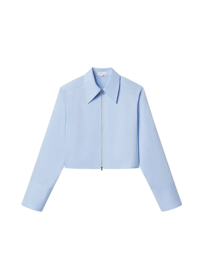 Women Jill Cotton Zip Top Sky Blue ALC Tops