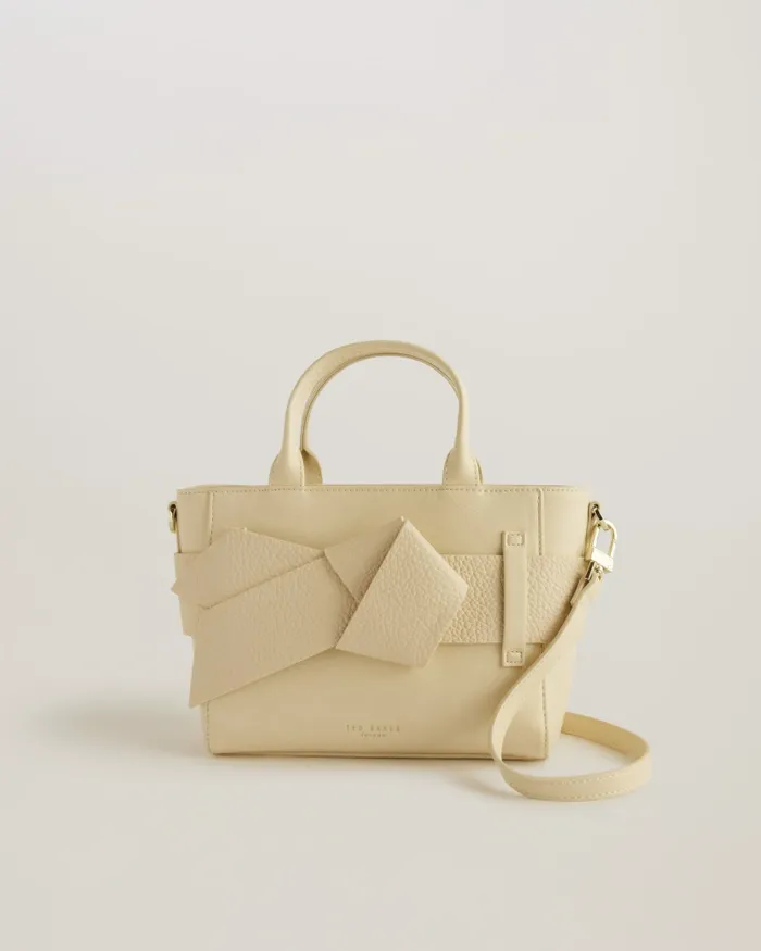 Women JIMISIE 8211 Mini Knot Bow Faux Leather Bag Ivory Ted Baker Tote Bags Women JIMISIE 8211 Mini Knot Bow Faux Leather Bag Ivory Ted Baker Tote Bags