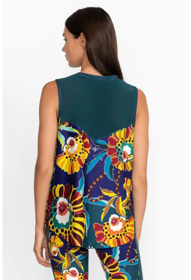 Women Johnny Was Active Bee Active High Low Mesh Contrast Tank Kimbra