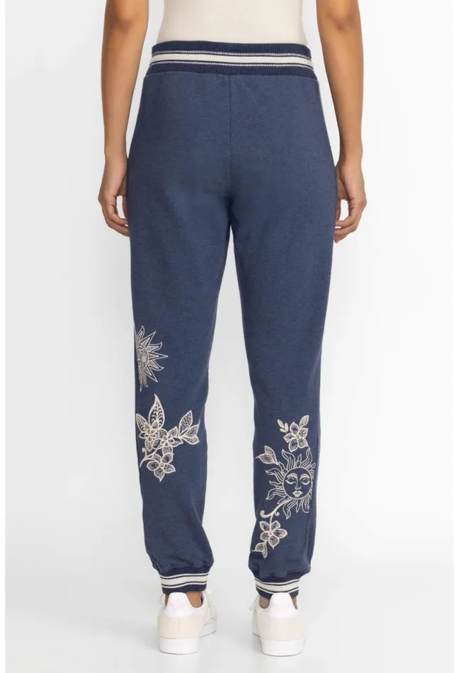 Women Johnny Was Bottoms Addison Rib Detail Ft Jogger Heather Indigo