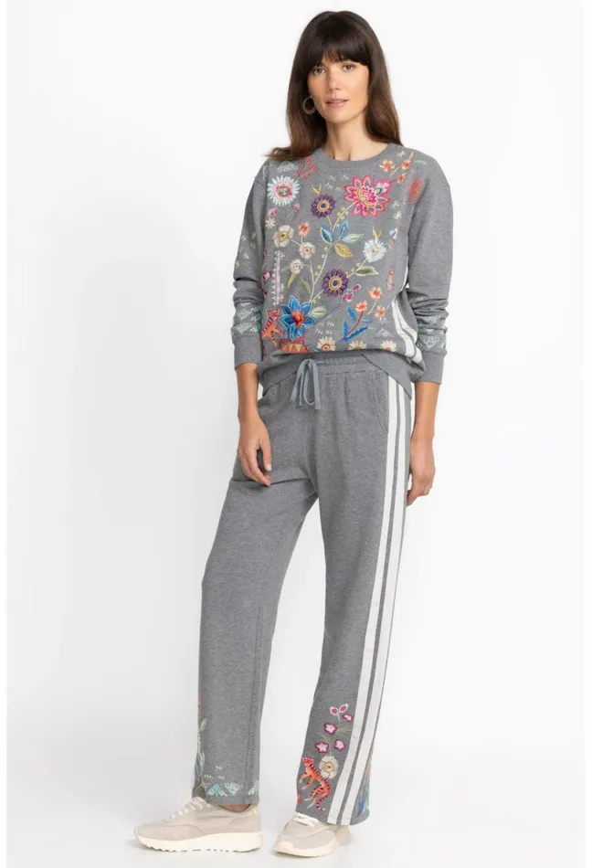 Women Johnny Was Bottoms Griffin Wide Leg Ribbon Pant Dark Heather