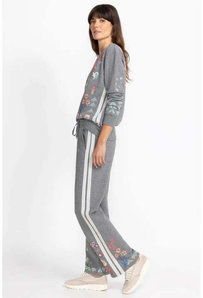 Women Johnny Was Bottoms Griffin Wide Leg Ribbon Pant Dark Heather