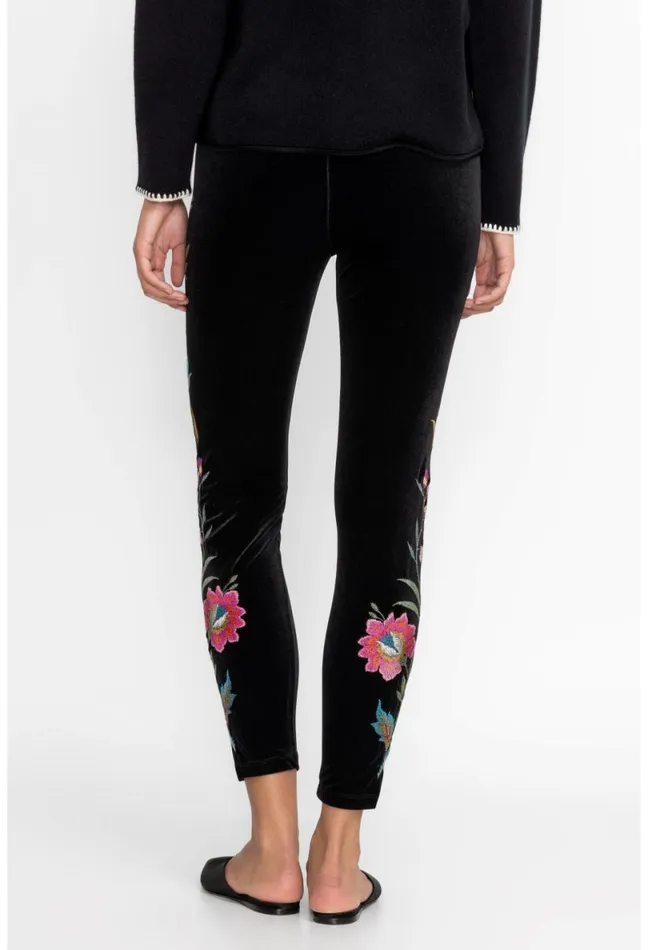 Women Johnny Was Bottoms Sidonia Velvet Stretch Legging Black