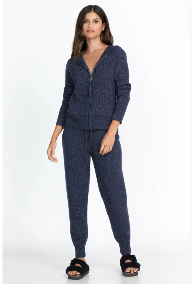 Women Johnny Was Bottoms Stella Cable Knit Jogger Navy
