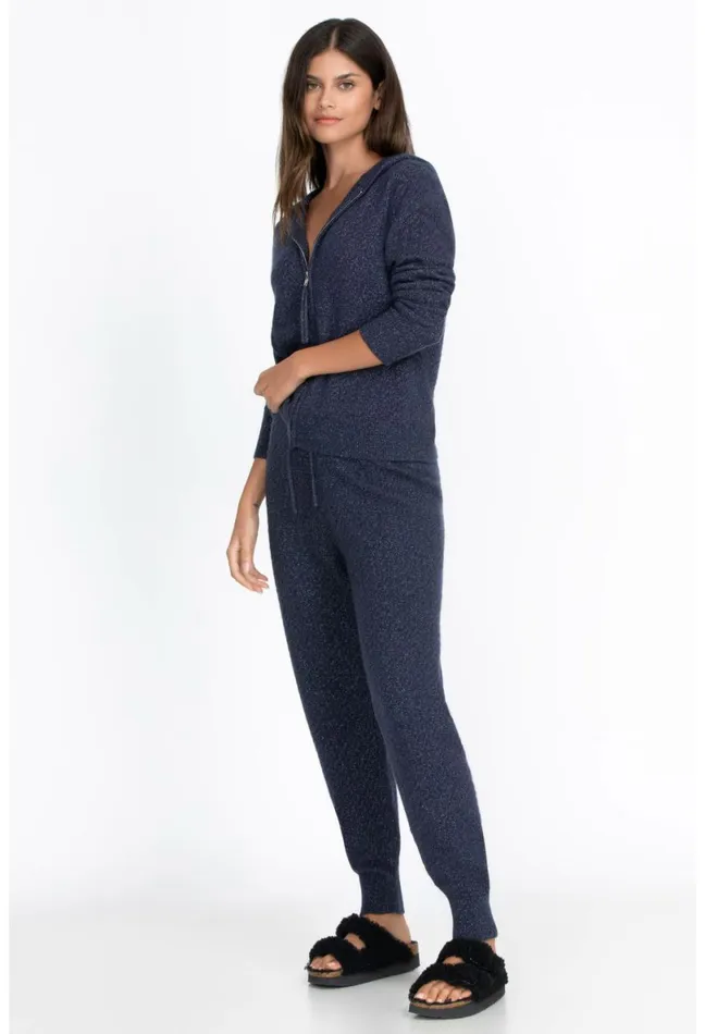 Women Johnny Was Bottoms Stella Cable Knit Jogger Navy
