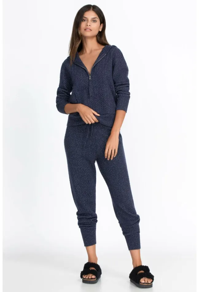 Women Johnny Was Bottoms Stella Cable Knit Jogger Navy