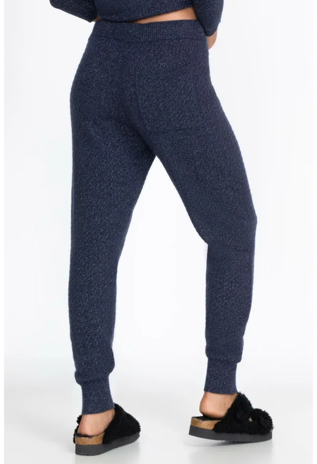 Women Johnny Was Bottoms Stella Cable Knit Jogger Navy