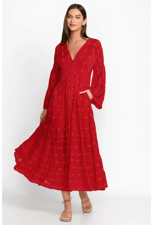 Women Johnny Was Dresses Bonnie Adenium Dress Raspberry