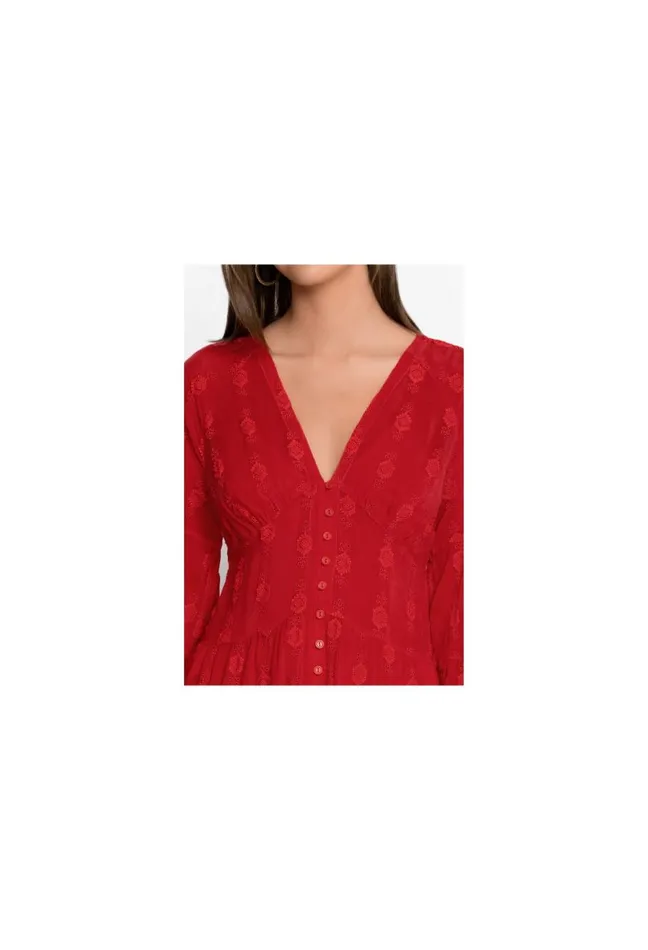 Women Johnny Was Dresses Bonnie Adenium Dress Raspberry