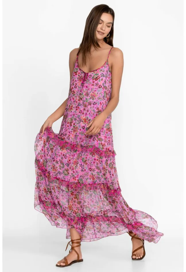 Women Johnny Was Dresses Foxglove Silk Maxi Dress Foxglove