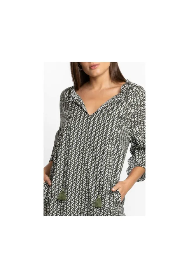 Women Johnny Was Dresses Split Ruffle Neck Midi Multi