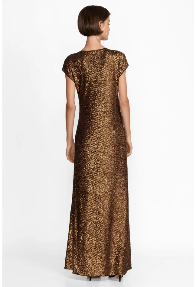 Women Johnny Was Dresses Toto Sequin Maxi Dress Butterscotch