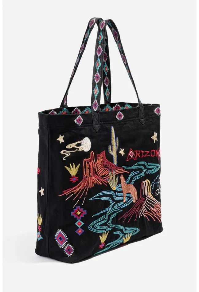 Women Johnny Was Handbags Arizona Everyday Tote Black