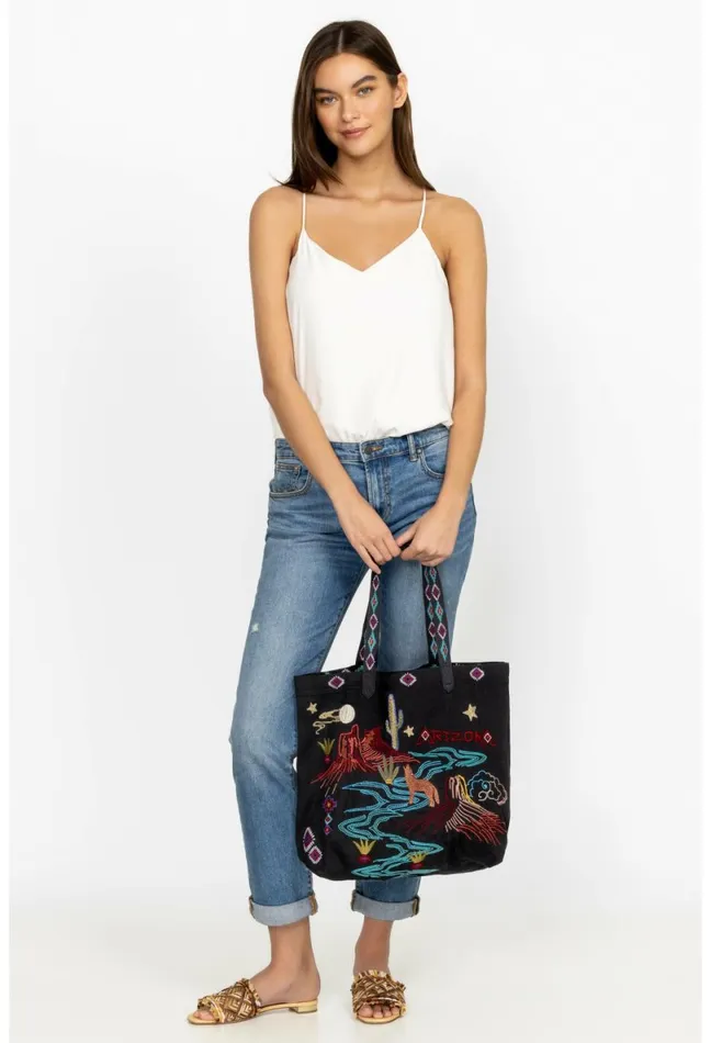 Women Johnny Was Handbags Arizona Everyday Tote Black