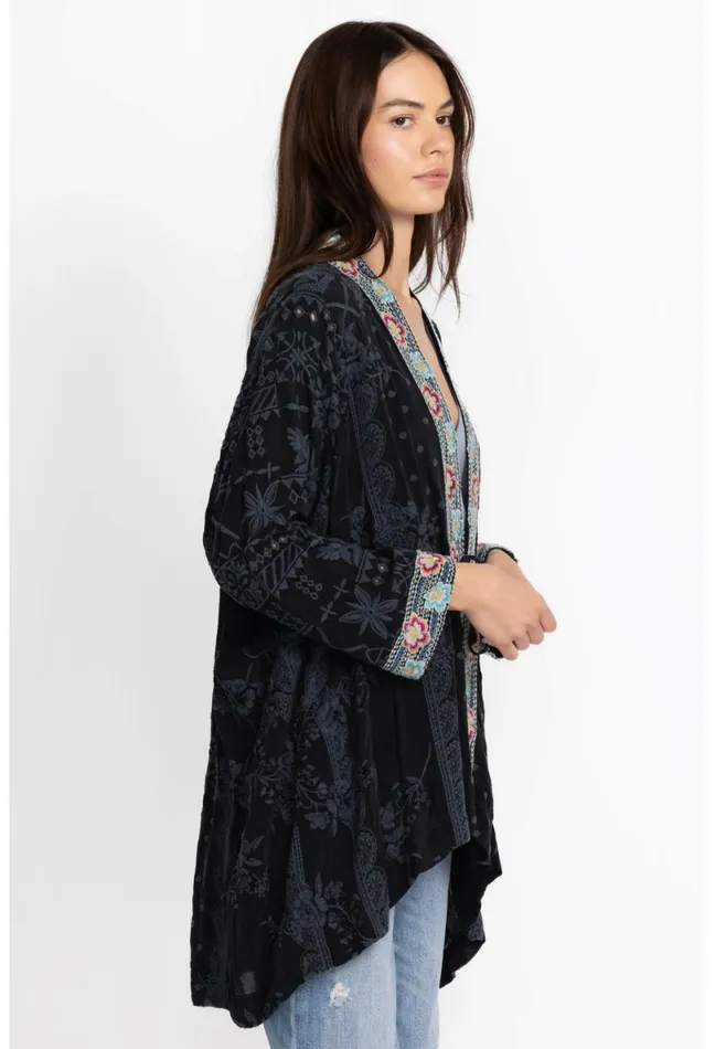 Women Johnny Was Kimonos Lacy Shae Kimono Sanded Black