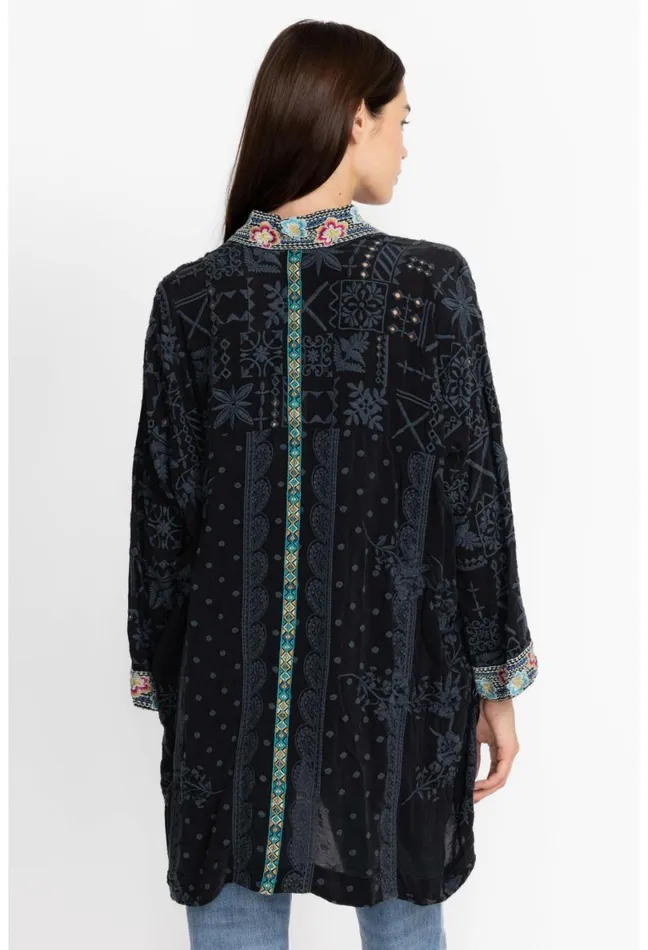 Women Johnny Was Kimonos Lacy Shae Kimono Sanded Black