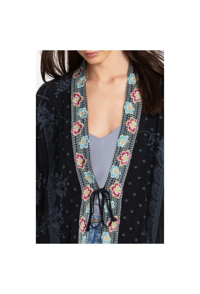 Women Johnny Was Kimonos Lacy Shae Kimono Sanded Black