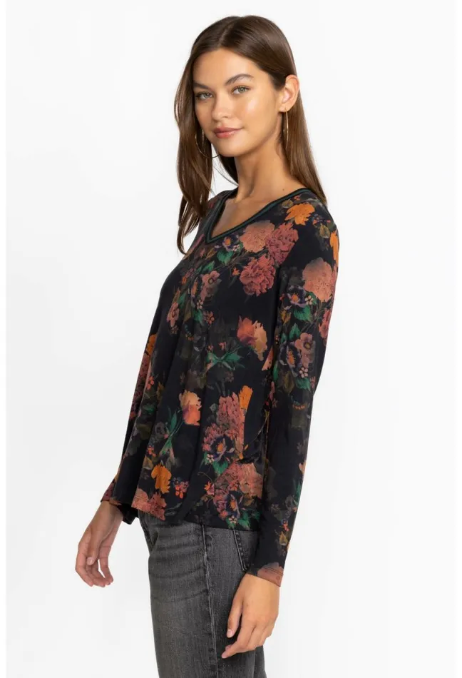 Women Johnny Was Tops The Janie Favorite Long Sleeve VNeck Swing Tee Amapola