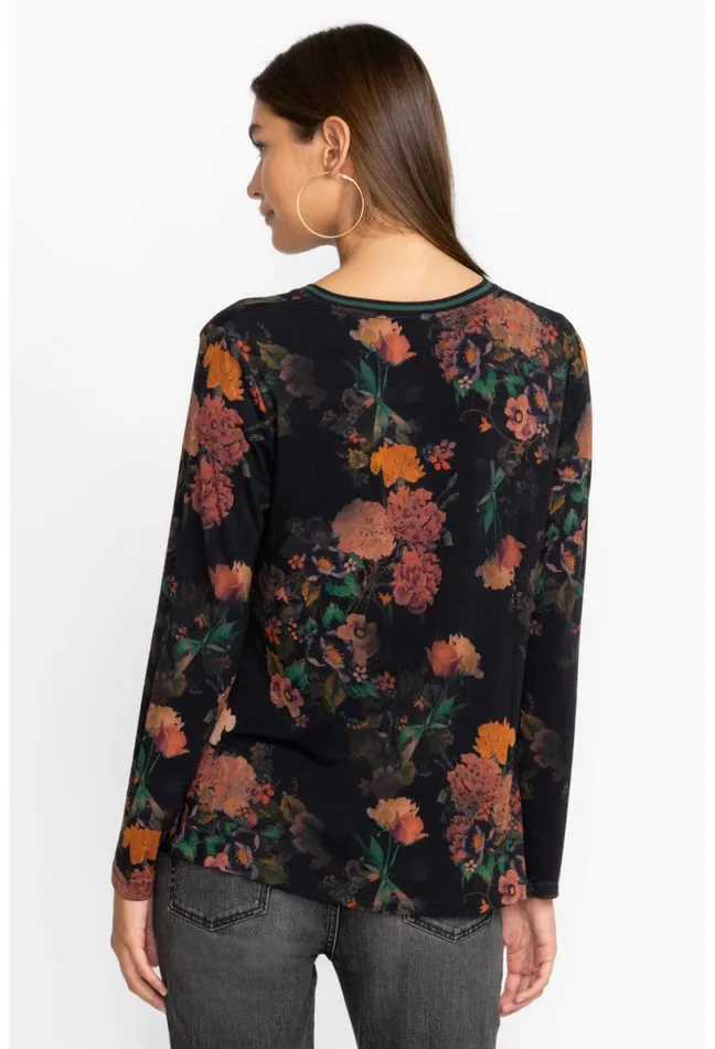 Women Johnny Was Tops The Janie Favorite Long Sleeve VNeck Swing Tee Amapola