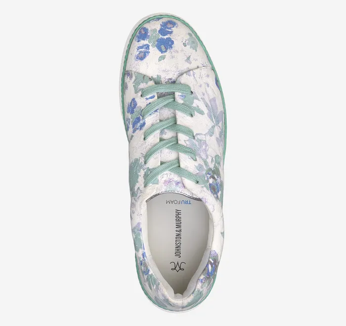 Women Johnston and Murphy Callie LacetoToe Multi Floral Sheepskin Sneakers