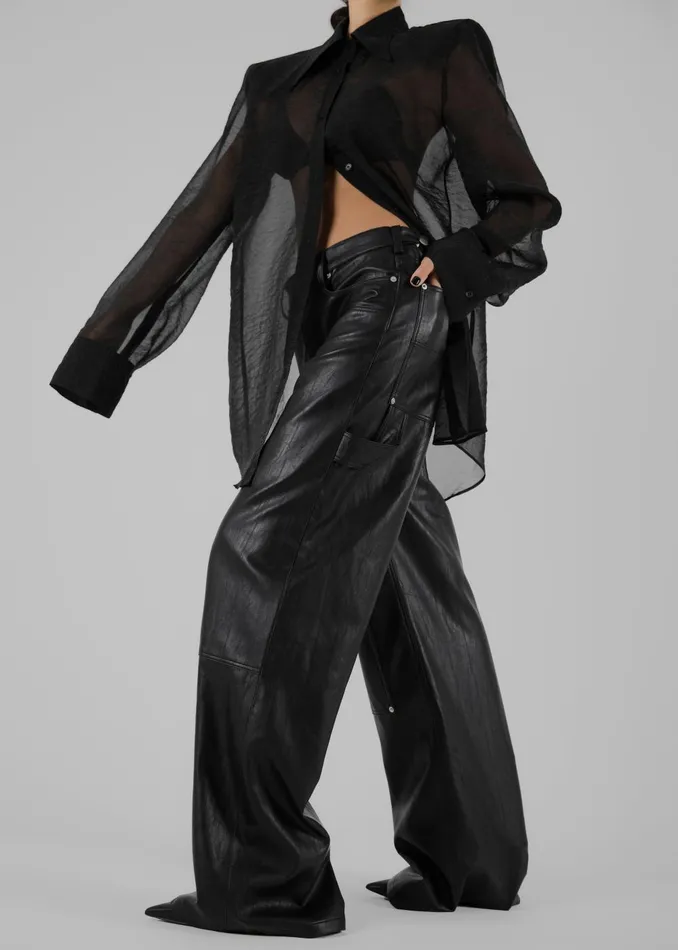 Women Jolene Semi Sheer Shirt 8211 Black The Frankie Shop Tops