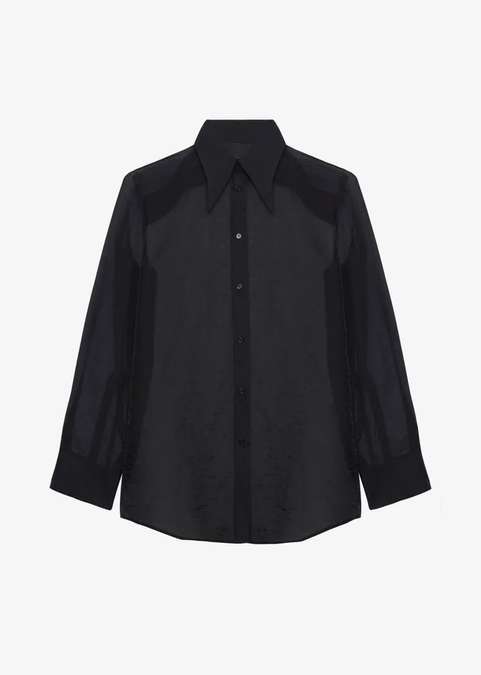 Women Jolene Semi Sheer Shirt 8211 Black The Frankie Shop Tops