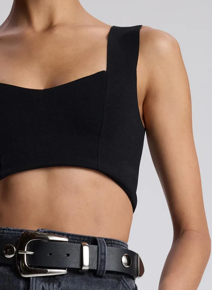 Women Jordana Compact Knit Bra Black ALC Knitwear