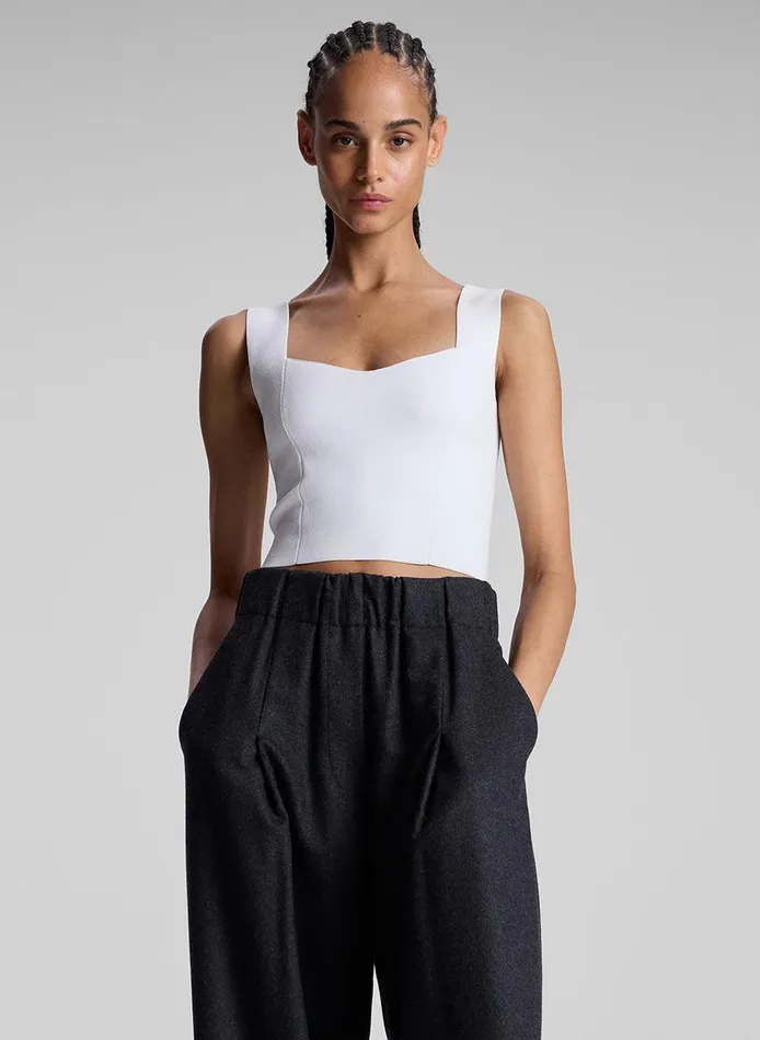 Women Jordana Compact Knit Top White ALC Tees and Tanks