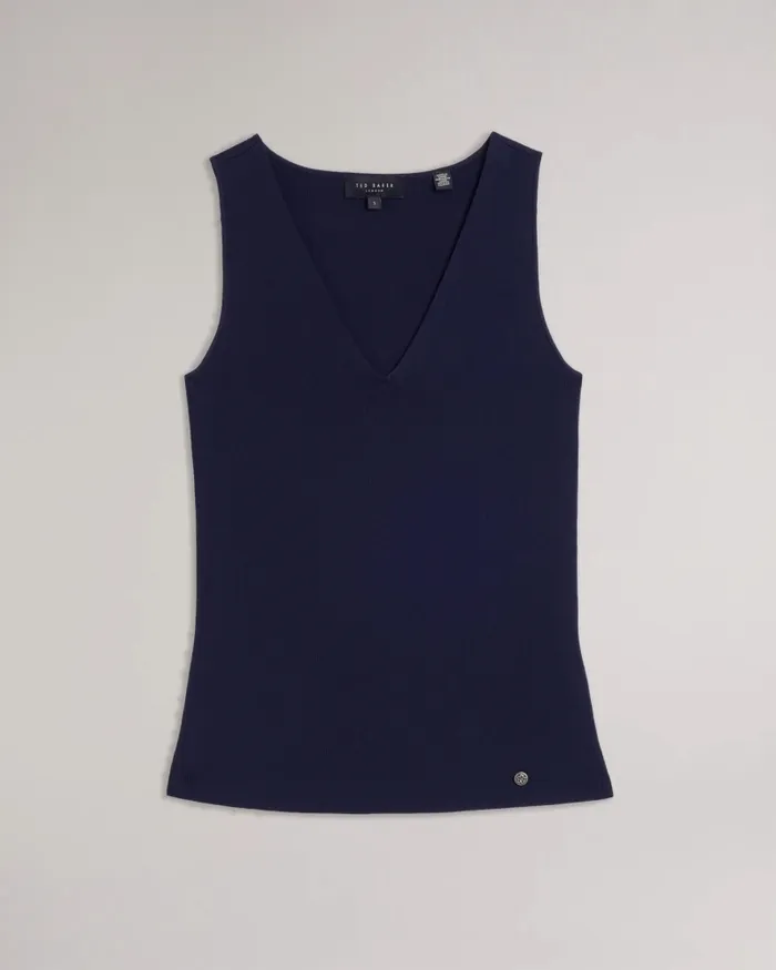 Women JOSIIY 8211 VNeck Slim Fit Knit Top Dark Blue Ted Baker Tops and Blouses