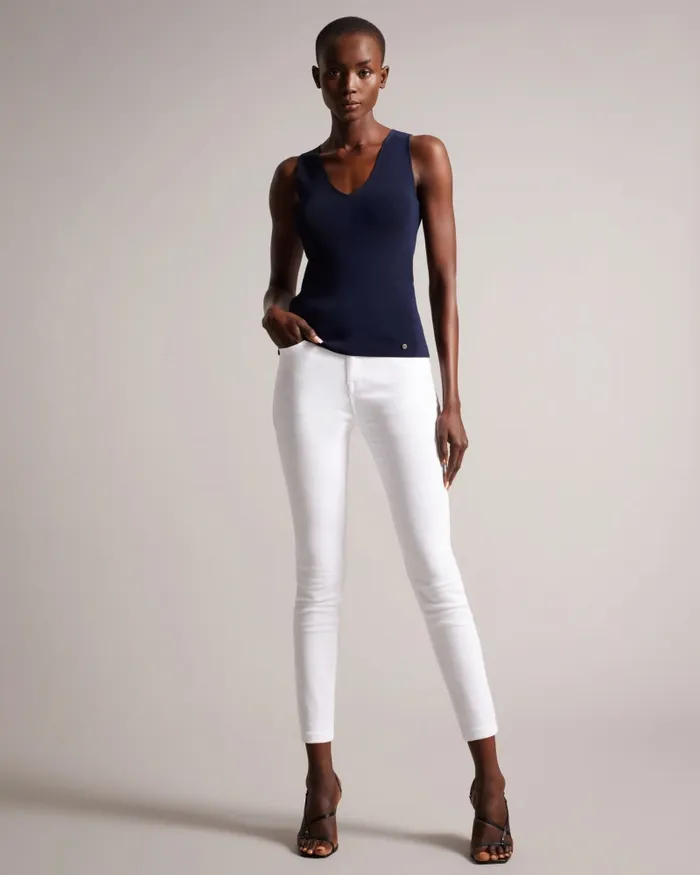 Women JOSIIY 8211 VNeck Slim Fit Knit Top Dark Blue Ted Baker Tops and Blouses