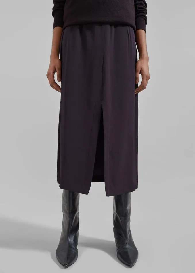 Women Judy Midi Skirt 8211 Dark Plum The Frankie Shop Bottoms