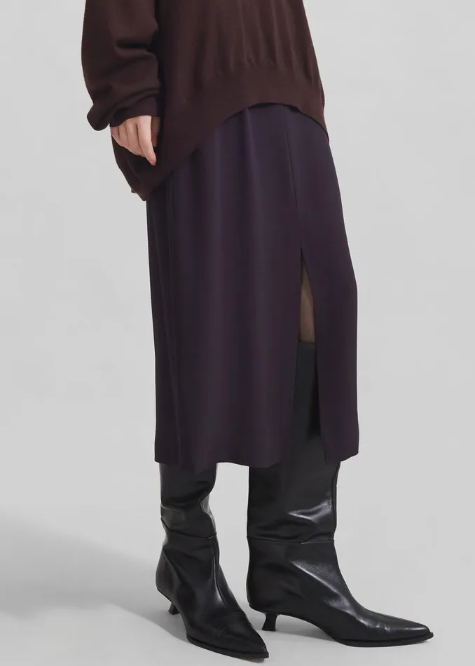 Women Judy Midi Skirt 8211 Dark Plum The Frankie Shop Bottoms