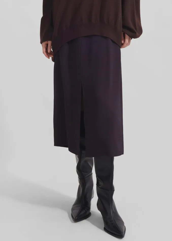 Women Judy Midi Skirt 8211 Dark Plum The Frankie Shop Bottoms