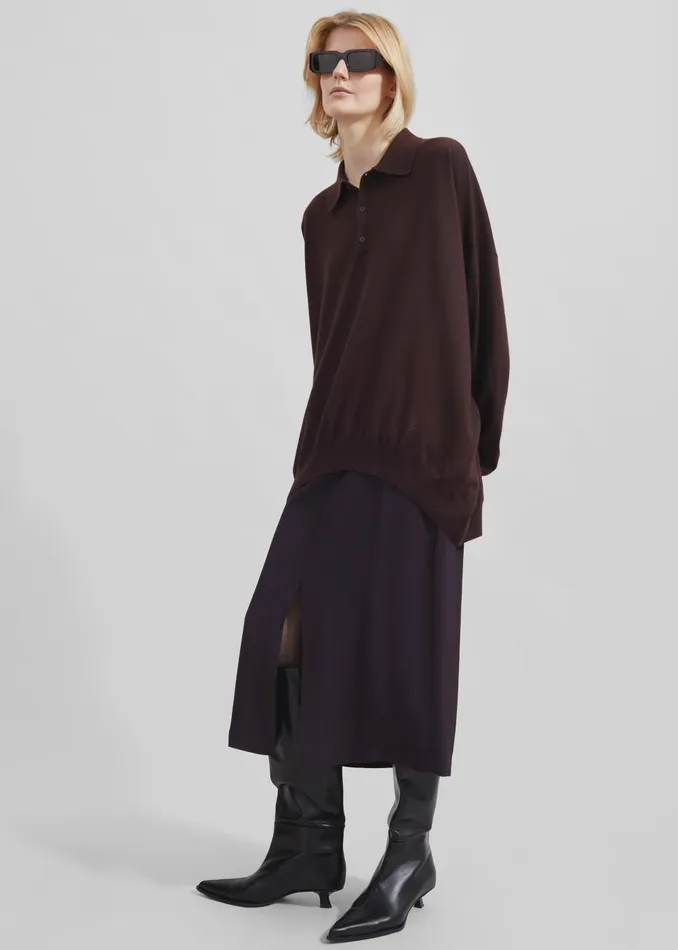 Women Judy Midi Skirt 8211 Dark Plum The Frankie Shop Bottoms