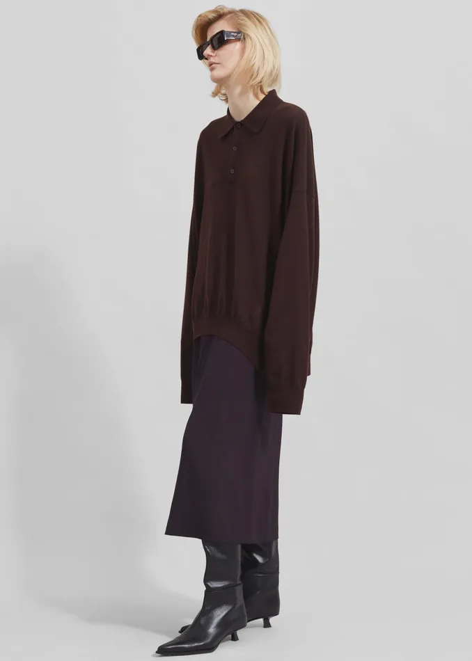 Women Judy Midi Skirt 8211 Dark Plum The Frankie Shop Bottoms