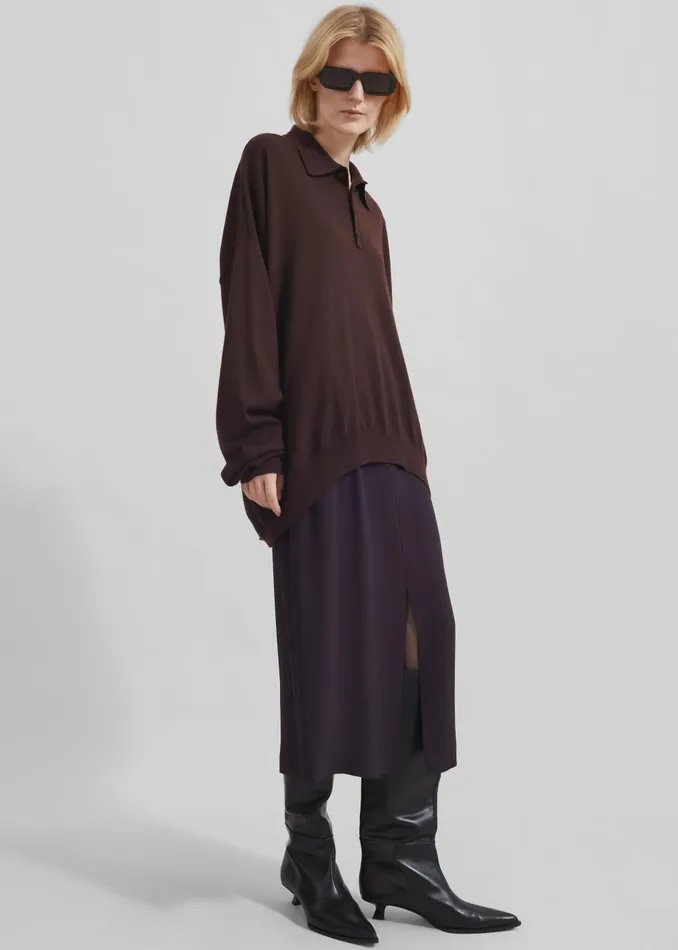 Women Judy Midi Skirt 8211 Dark Plum The Frankie Shop Bottoms