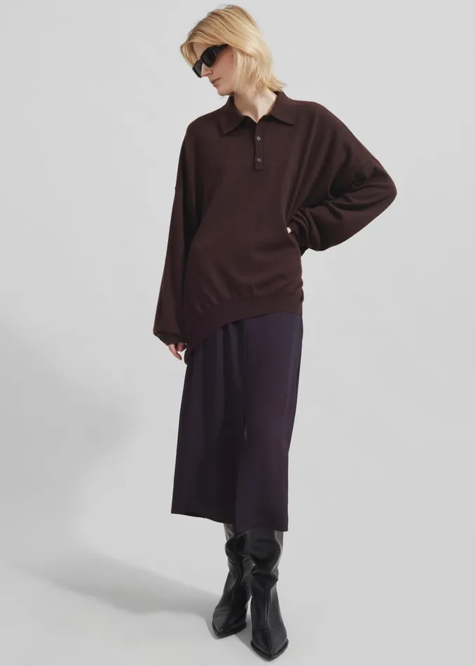 Women Judy Midi Skirt 8211 Dark Plum The Frankie Shop Bottoms