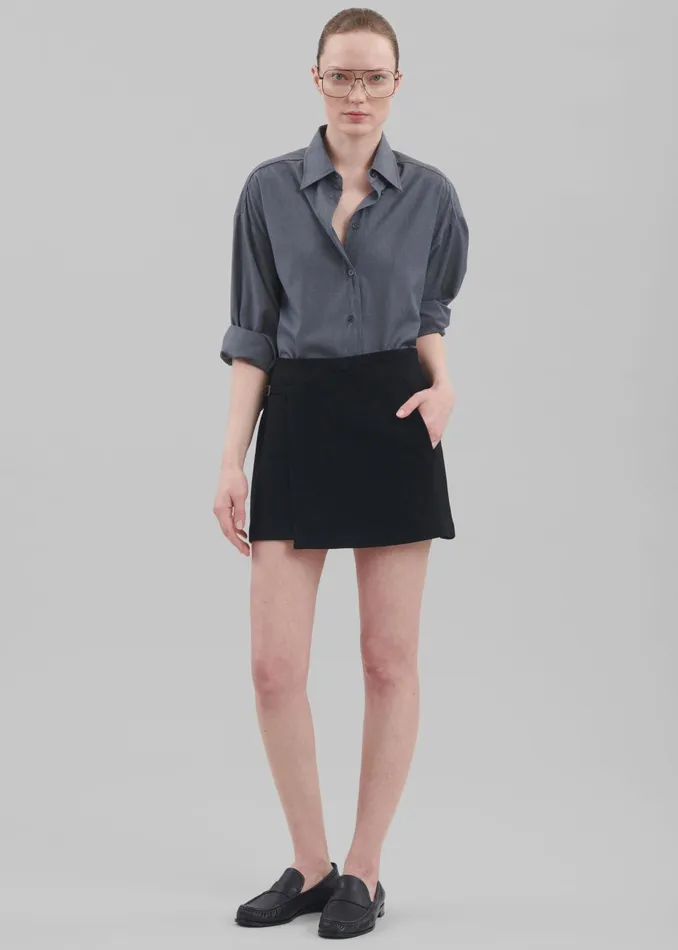 Women Julie Wrap Mini Skort 8211 Black The Frankie Shop Bottoms