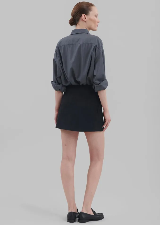 Women Julie Wrap Mini Skort 8211 Black The Frankie Shop Bottoms