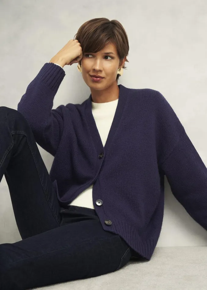 Women Jumpers and Cardigans Hobbs Ember Cardigan With Alpaca Hobbs Navy