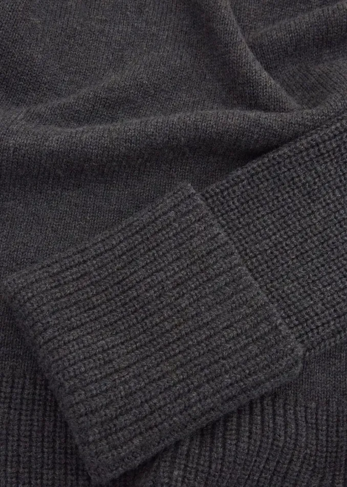 Women Jumpers and Cardigans Hobbs Gaskell CoOrd Wool Cotton Jumper Dark Grey Marl